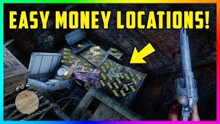 10 EASY Money Locations With TONS Of Gold Bars RARE Loot amp MORE In Red Dead Redemption 2 RDR2 [upl. by Joselyn]