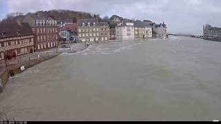 Webcam SaintValeryenCaux  Submerssion tempête Eleanor 03012018 [upl. by Ramsden803]