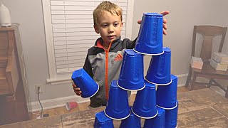 Cup Stacking Challenge  Colin Amazing [upl. by Myrlene]