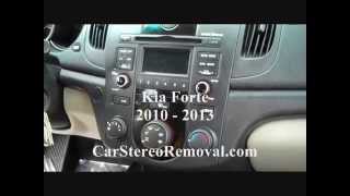 Kia Forte car Stereo radio cd Removal 2010  2013  Car Stereo HELP [upl. by Lyell145]