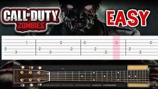 Call of Duty  Zombies Theme Damned  Guitar tutorial TAB [upl. by Alcina]