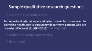 Fundamentals of Qualitative Research Methods Developing a Qualitative Research Question Module 2 [upl. by Alecia]