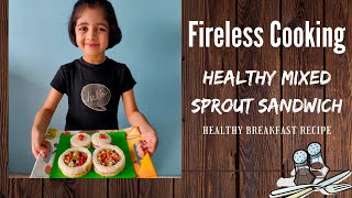 Fireless Cooking Recipe  Healthy Mixed Sprout Sandwich  No Fire Recipes  Kids Easy Recipes [upl. by Scornik]