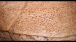 Injera  Ethiopian Flatbread  African Cuisine  Teff Ingera Recipe [upl. by Yraccaz]