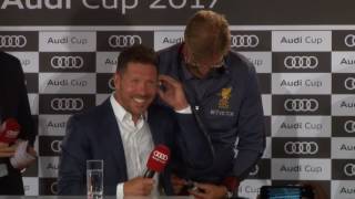 Lost in translation  Klopp helps out Simeone at press conference [upl. by Nygem]