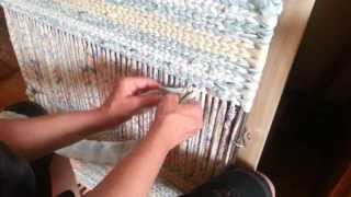 Twining a body of a rag rug in more detail video 2 [upl. by Folberth]