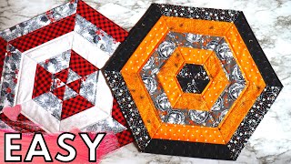 HEXAGON TABLE TOPPER TUTORIAL  EASY QUILT  SEWING TUTORIAL FOR BEGINNERS [upl. by Dahle394]