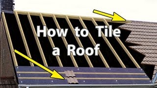 How to TILE A ROOF with Clay or Concrete Tiles  New Roof [upl. by Kciredes]