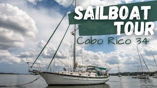 Full BOAT TOUR Selfsufficient off grid 37ft Liveaboard Bluewater Sailboat  Log 20 [upl. by Blain]