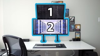 Stacked Dual Monitors using VIVO Arm Mounts [upl. by Rengaw]