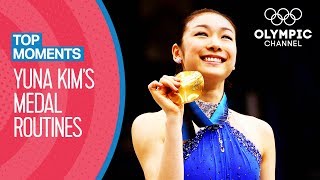 All Yuna Kims FULL length Olympic medal winning routines  Top Moments [upl. by Nehtanoj]