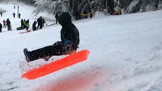 Kids catching air sledding on Mt Tabor hill [upl. by Qirat]