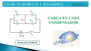 Condensadores  Ejemplo 1 [upl. by Doomham327]