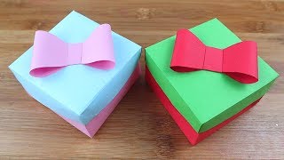 How To Make Paper Beautiful Gift Box  Origami Gift Box  Easy Origami Tutorial  DIY Crafts [upl. by Nylkaj]