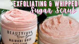 DIY WHIPPED BODY SCRUB Recipe for GLOWING SKIN  Exfoliating ROSE SUGAR [upl. by Inttirb]