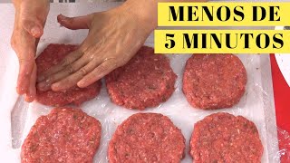 Hamburguesas de carne en MENOS DE 5 MINUTOS Mira qué jugosas [upl. by Sotos121]