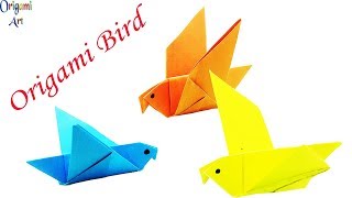 Origami Bird  How To Make A Paper Bird That Can Fly  Easy Instruction For Beginner [upl. by Ellenuahs719]