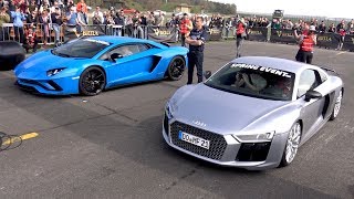 Audi R8 V10 Plus vs Lamborghini Aventador S [upl. by Plossl]