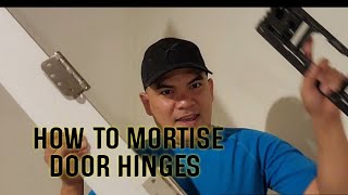 HOW TO MORTISE DOOR HINGES USING A JIG PORTER CABLE [upl. by Olonam]