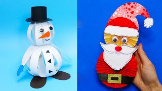 5 DIY christmas Easy paper crafts  5 minute crafts christmas [upl. by Catlin183]