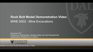 Demonstration of Rock Bolt Stabilization [upl. by Noiram]