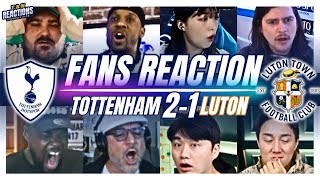 SPURS FANS REACTION TO SPURS 21 LUTON  PREMIER LEAGUE [upl. by Dranek]