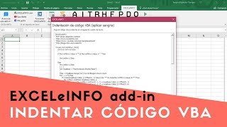 Indentación de código VBA  EXCELeINFO addin [upl. by Roinuj377]