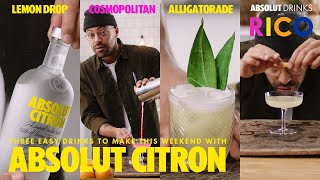 Top 3 Drinks with Absolut Citron  Absolut Drinks with Rico [upl. by Englebert178]