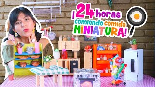 24 HORAS comiendo COMIDA MINIATURA 🥪En COCINITA ¡SI FUNCIONA 🦐 Conny Merlin [upl. by Kemme]