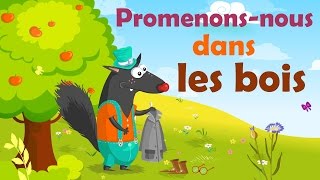 Promenonsnous dans les bois  Comptine avec gestes pour enfants et bébés avec les paroles [upl. by Turro680]