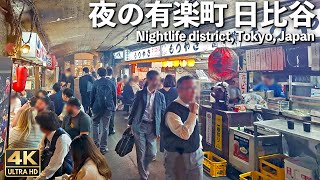 4K🇯🇵 夜の散歩 有楽町 日比谷 高架下 賑わう飲み屋街  Tokyo Japan Nighttime drinking districtBinaural Audio [upl. by Wickham4]