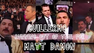 Guillermo running out of time for Matt Damon on red carpets [upl. by Sofie48]