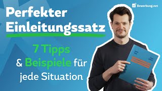 Bewerbung Einleitungssatz  Perfekter erster Satz  Beispiele [upl. by Soloma]