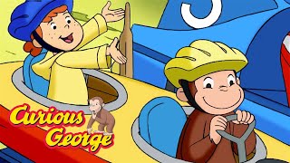 George drives a race car 🐵 Curious George 🐵 Kids Cartoon [upl. by Doroteya]