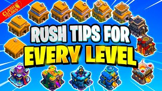 Rushing Tips for EVERY Town Hall Level [upl. by Dranoc566]