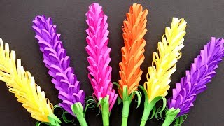 How to make Beautiful lavender paper flowers  Very Easy DIY Crafts [upl. by Stretch]