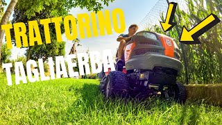 TRATTORINO TAGLIAERBA HUSQVARNA 4K  Taglio dellerba in giardino  Filips Country [upl. by Auqenwahs]