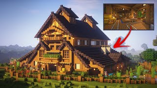 Minecraft How to build a Barn tutorial ULTIMATE FARM [upl. by Oak]