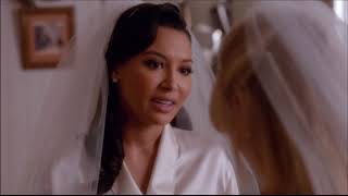 Glee  Santana Explains To Brittany About The Wedding Superstition and Kisses Her 6x08 [upl. by Joann]