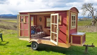 GORGEOUS Mini Gypsy Wagon Vardo Camper Tiny House Inspired and Home Built [upl. by Anas]