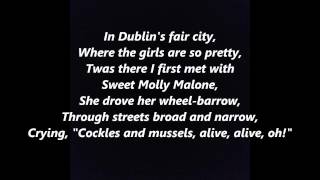 MOLLY MALONE Cockles and Mussels In Dublins Fair City Ireland IRISH folk song words lyrics text [upl. by Gall]