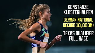 Konstanze Klosterhalfen Sets German National Record Keira DAmato Hits OTQ in Texas Qualifier 10K [upl. by Chadwick270]