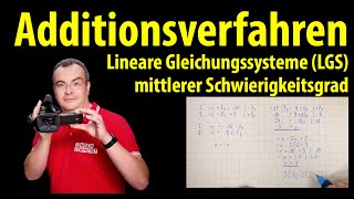 Additionsverfahren  Übungen mittlerer Schwierigkeit  Lineare Gleichungssysteme  Lehrerschmidt [upl. by Thierry]