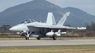 Boeing EA18G quotGrowlerquot Attack Aircraft Full Afterburner takeoff [upl. by Mapes469]