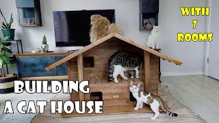 Building a cat house with 7 bedrooms for stray cats [upl. by Garin]