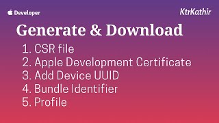 Create iOS Development Certificate Bundle Identifier Add Device Provisioning Profile  KtrKathir [upl. by Jentoft]