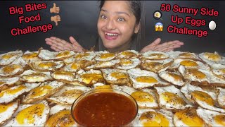 50 SUNNY SIDE UP EGGS EATING CHALLENGE 🍳 50 OMELETTE EATING CHALLENGE  50 EGGS EATING CHALLENGE [upl. by Lucinda]