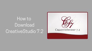 How to Download CreativeStudio 72 [upl. by Neale]