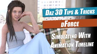 Daz 3D dForce Tutorial  Skirt Simulation Over Animation Timeline [upl. by Oiracam]