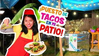 Mi PUESTO de TACOS en mi PATIO🌮 ¡De Suadero y Cecina 5 X 50 PESOS  Conny Changarros [upl. by Llerroj]